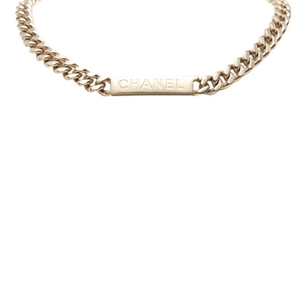 Chanel CC Logo Chain Necklace Gold Plated